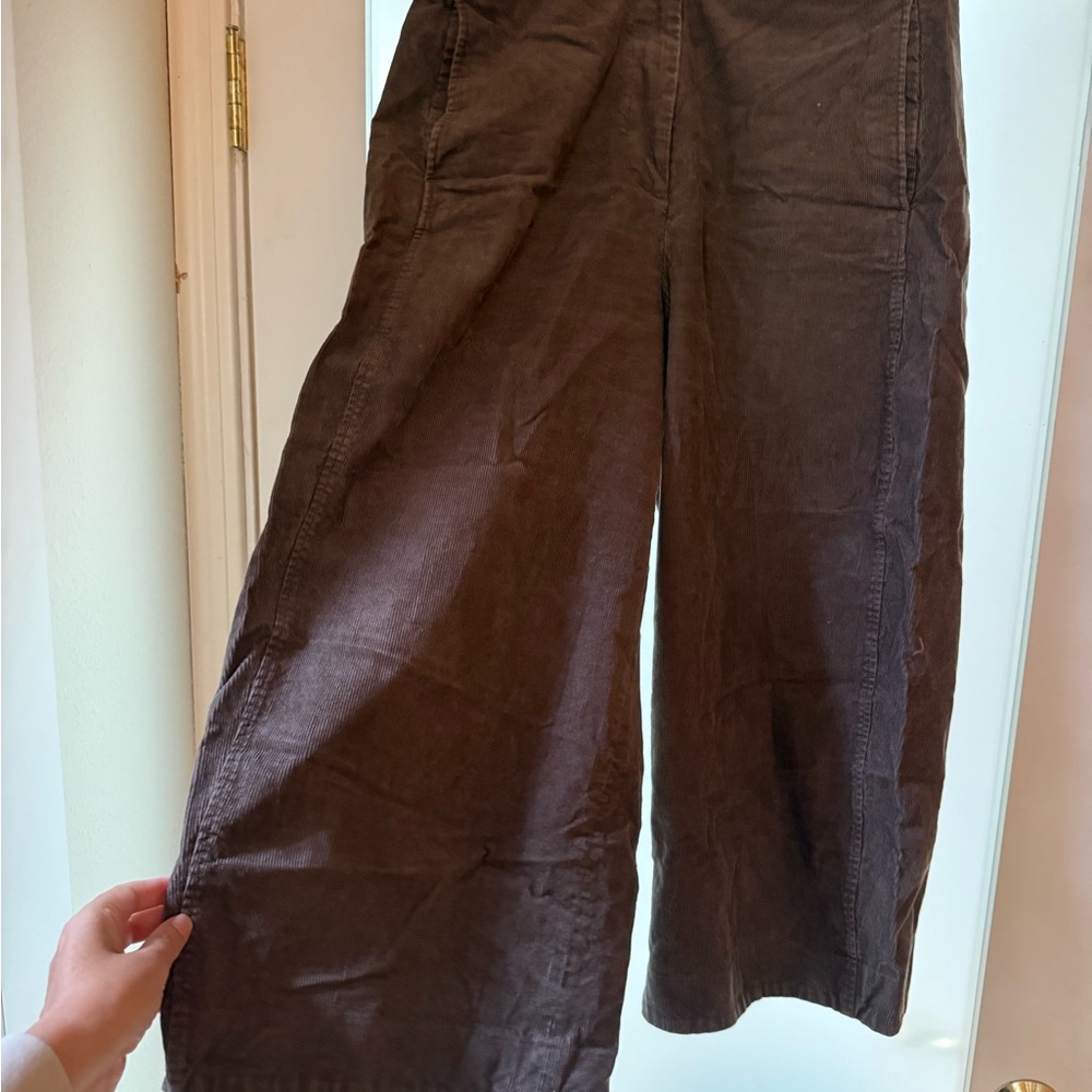 Cos Wide Leg Dark Brown Corduroy Pants